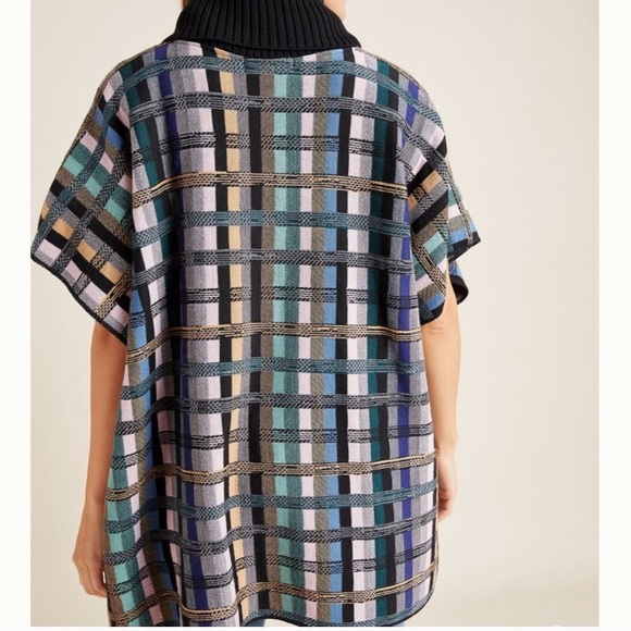 NWT Anthropologie Aldomartins Gracie plaid poncho - Picture 3 of 9